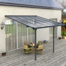 Pergola adossée ajustable - toit de terrasse en alu 3,05x3,14m X-METAL
