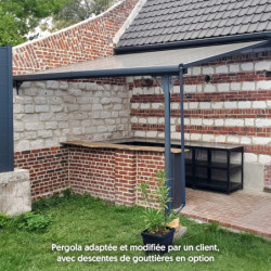 Pergola adossée ajustable - toit de terrasse en alu 3,05x4,36m X-METAL