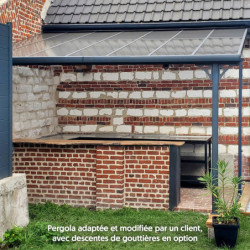 Pergola adossée ajustable - toit de terrasse en alu 3,05x4,36m X-METAL