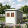 Abri de jardin en bois vitrifié gris 19mm 4.62m² Glücksburg 3 - Karibu