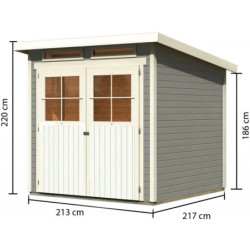 Abri de jardin en bois vitrifié gris 19mm 4.62m² Glücksburg 3 - Karibu