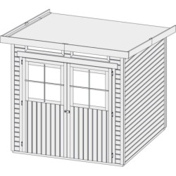 Abri de jardin en bois vitrifié gris 19mm 4.62m² Glücksburg 3 - Karibu