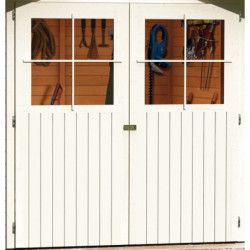 Abri de jardin en bois vitrifié gris 19mm 4.62m² Glücksburg 3 - Karibu