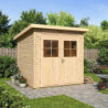 Abri toit plat en bois massif 19mm 4.62m² Glücksburg 3 - Karibu