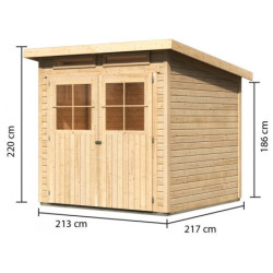 Abri toit plat en bois massif 19mm 4.62m² Glücksburg 3 - Karibu
