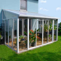 Véranda 300x425cm en alu blanc et polycarbonate 8mm SANREMO