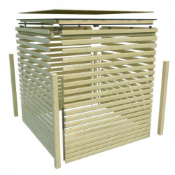 Abri toit plat Qubic de 6.05m² en bois massif 19mm - Karibu