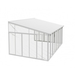 Véranda 400x425cm en alu blanc et polycarbonate 8mm SANREMO
