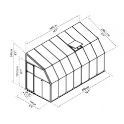 Véranda en PVC et polycarbonate transparent 200x448cm Sun Room - RION