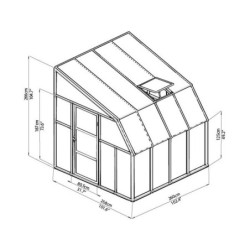 Véranda en PVC et polycarbonate transparent 258x260cm Sun Room - RION