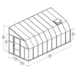 Véranda en PVC et polycarbonate transparent 258x570cm Sun Room - RION