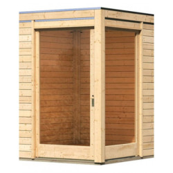 Abri de jardin en bois massif 28mm toit plat Qubu Eck 9.24m² - Karibu