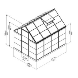 Serre de jardin en alu et polycarbonate 4,6m² Harmony™ Silver – Palram
