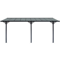 Pergola adossée ajustable - toit de terrasse en alu 3,05x6,18m X-METAL
