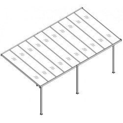 Pergola adossée ajustable - toit de terrasse en alu 3,05x6,18m X-METAL