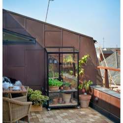 Serre urbaine en verre trempé avec roulettes City Greenhouse - Juliana
