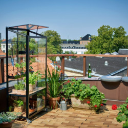 Serre urbaine en verre trempé avec roulettes City Greenhouse - Juliana