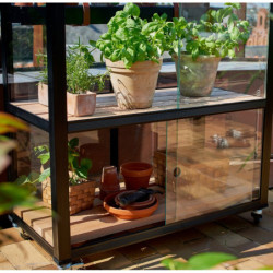 Serre urbaine en verre trempé avec roulettes City Greenhouse - Juliana