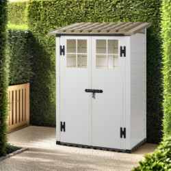 Abri 1,32m² en PVC avec plancher Evo Tuscany 100 monopente – Garofalo