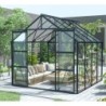 Green Protect Serre de jardin en verre Aluminium et verre trempé Gris 6.05m²