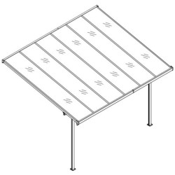 Toit de terrasse ajustable en aluminium laqué blanc 3,75x2,55m X-METAL