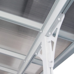 Toit de terrasse ajustable en aluminium laqué blanc 3,75x2,55m X-METAL