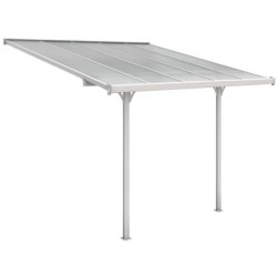 Toit de terrasse ajustable en aluminium laqué blanc 3,05x3,14m X-METAL