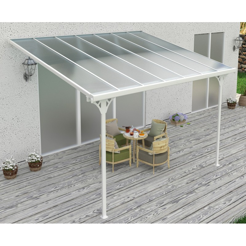 Toit de terrasse ajustable en aluminium laqué blanc 3,05x4,36m X-METAL