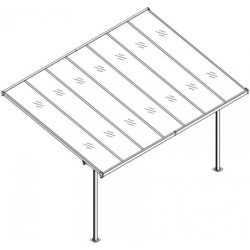 Toit de terrasse ajustable en aluminium laqué blanc 3,05x4,36m X-METAL