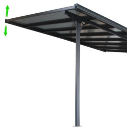 Toit de terrasse ajustable en aluminium laqué blanc 3,05x4,36m X-METAL