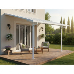 Toit de terrasse ajustable en aluminium laqué blanc 3,05x4,36m X-METAL