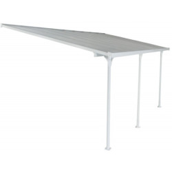 Toit de terrasse ajustable en aluminium laqué blanc 3,05x5,57m X-METAL