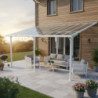Toit de terrasse ajustable en aluminium laqué blanc 3,05x6,18m X-METAL