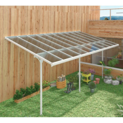 Toit de terrasse ajustable en aluminium laqué blanc 3,05x6,18m X-METAL