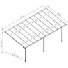Toit de terrasse ajustable en aluminium laqué blanc 3,05x6,18m X-METAL