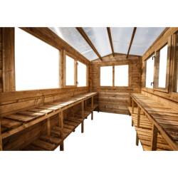 Etagères en bois traité 2 niveaux pour serres en bois 6m² Gardy Shelter