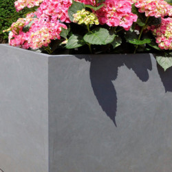Jardinière en fibre de terre 60x30xH.30cm gris ciment