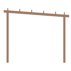 Carport monopente en bois 15,6m² traité marron - Gardy Shelter