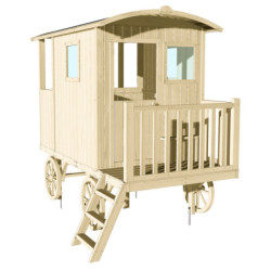 Roulotte pour enfants en bois sur pilotis CARRY - SOULET