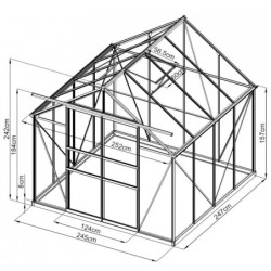 Green Protect Serre de jardin en verre Aluminium et verre trempé Gris 6.05m²