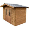 Abri Therma 7,42m² en bois thermo traité et toiture en acier HABRITA