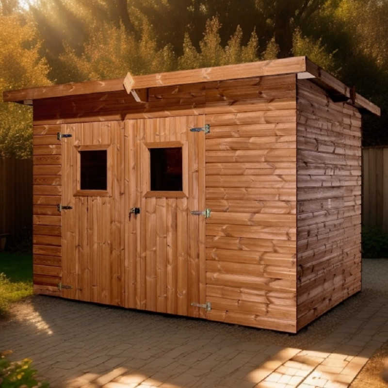 Abri Theora 6,45m² en bois thermo traité et toiture Onduline HABRITA