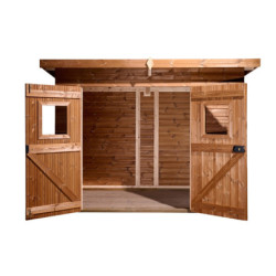 Abri Theora 6,45m² en bois thermo traité et toiture Onduline HABRITA