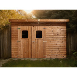 Abri Theora 6,45m² en bois thermo traité et toiture Onduline HABRITA