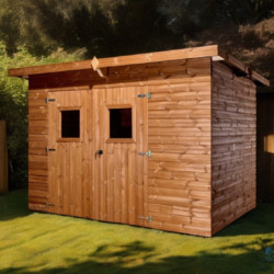 Abri Theora 6,78m² en bois thermo traité et toiture en acier HABRITA