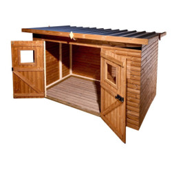 Abri Theora 6,78m² en bois thermo traité et toiture en acier HABRITA