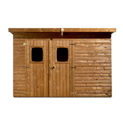 Abri Theora 7,33m² en bois thermo traité et toiture en acier HABRITA	