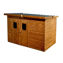 Abri Theora 7,33m² en bois thermo traité et toiture en acier HABRITA	