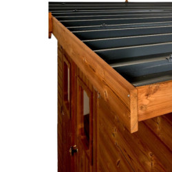 Abri Theora 7,33m² en bois thermo traité et toiture en acier HABRITA	