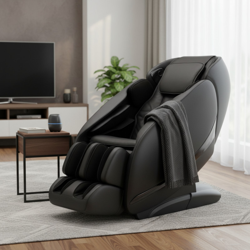 Fauteuil massant chauffant anthracite - Zero Gravity - Bluetooth - Luxe K389-1 - KÔSU